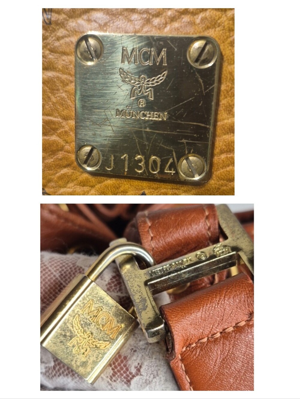 MCM Cognac Leather Drawstring Shoulder Crossbody Bucket Bag with Charm - Picture 10 of 17